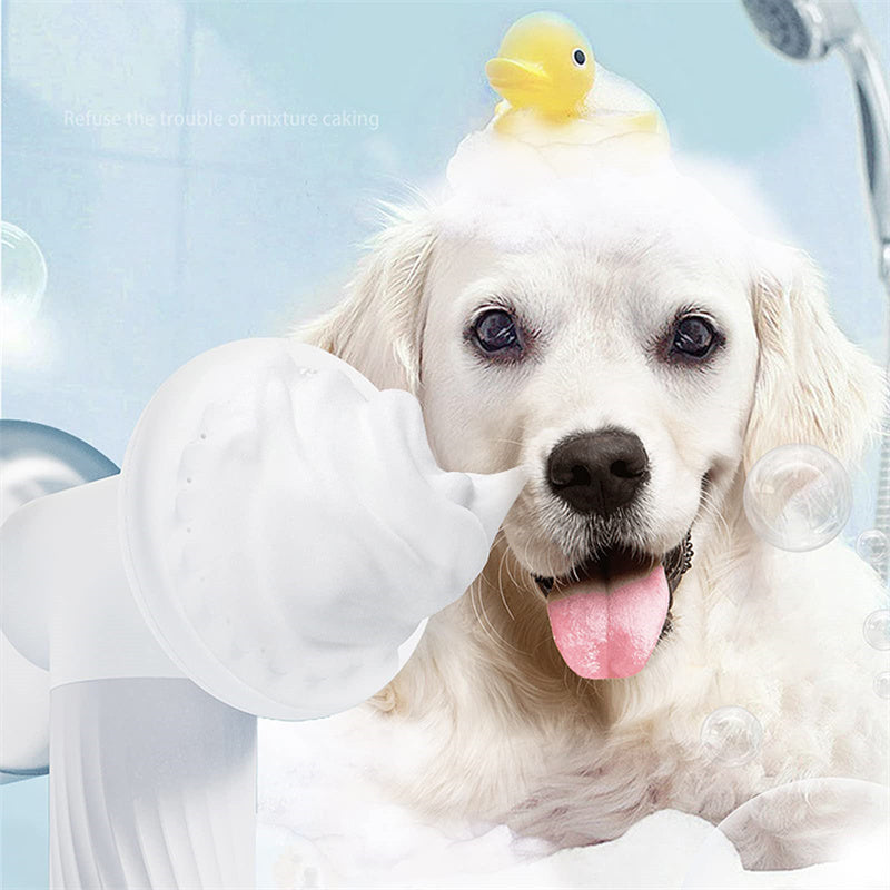 2-in-1 Silicone Pet Bath Brush with Soap Dispenser – Groom & Clean – grooming kit