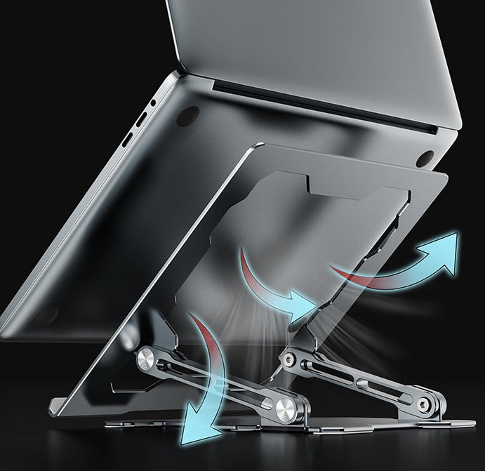Adjustable Ergonomic Aluminum Laptop Stand – Foldable & Portable up to 15” – phone-stand
