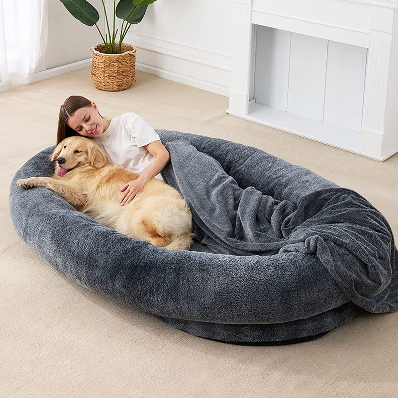 Cozy Large Fabric Pet Nest – Soft Washable Dog & Cat Lounger