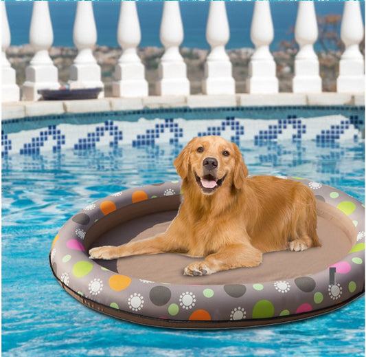 Inflatable Dog Pool Float – Waterproof Raft for Pets up to 40kg – grooming kit