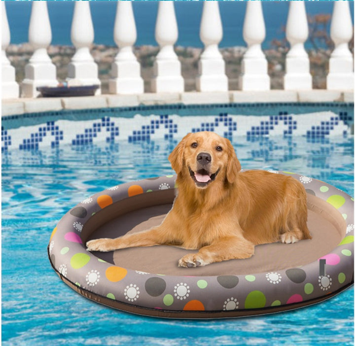 Inflatable Dog Pool Float – Waterproof Raft for Pets up to 40kg – grooming kit