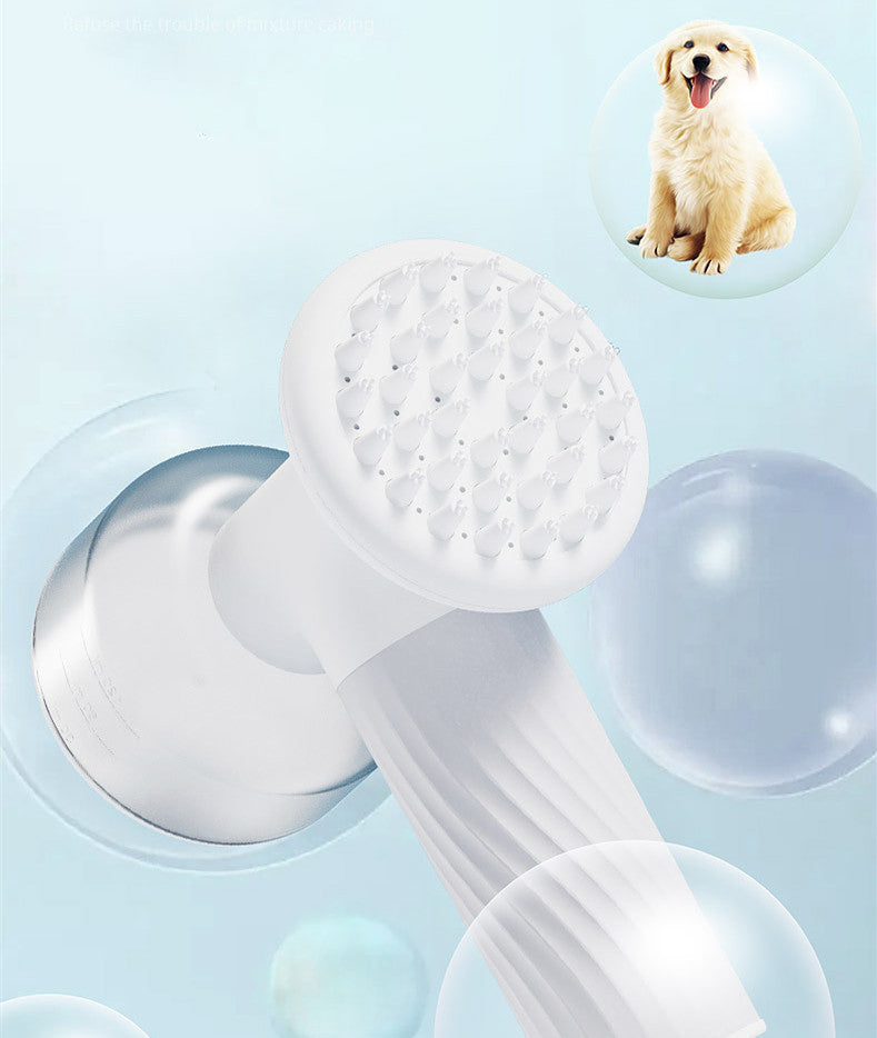 2-in-1 Silicone Pet Bath Brush with Soap Dispenser – Groom & Clean – grooming kit
