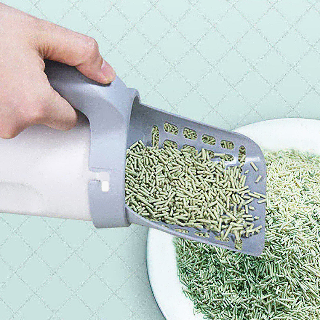 Integrated Cat Litter Scoop with Waste Bin – Hygienic Cleanup Solution