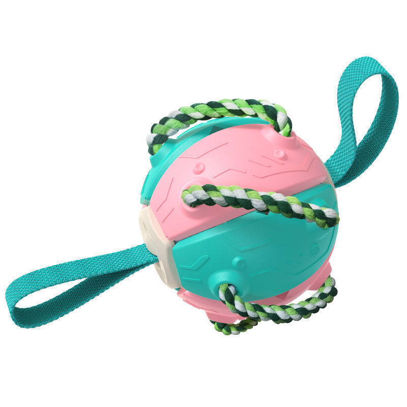 2-in-1 Transforming Frisbee Ball Toy for Dogs – Teething, Tug, Fetch & Water Play – grooming kit
