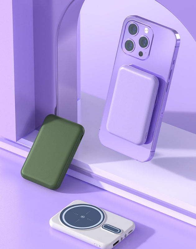 Magnetic Wireless Power Bank – 5000mAh/4000mAh for MagSafe iPhones & Qi Devices
