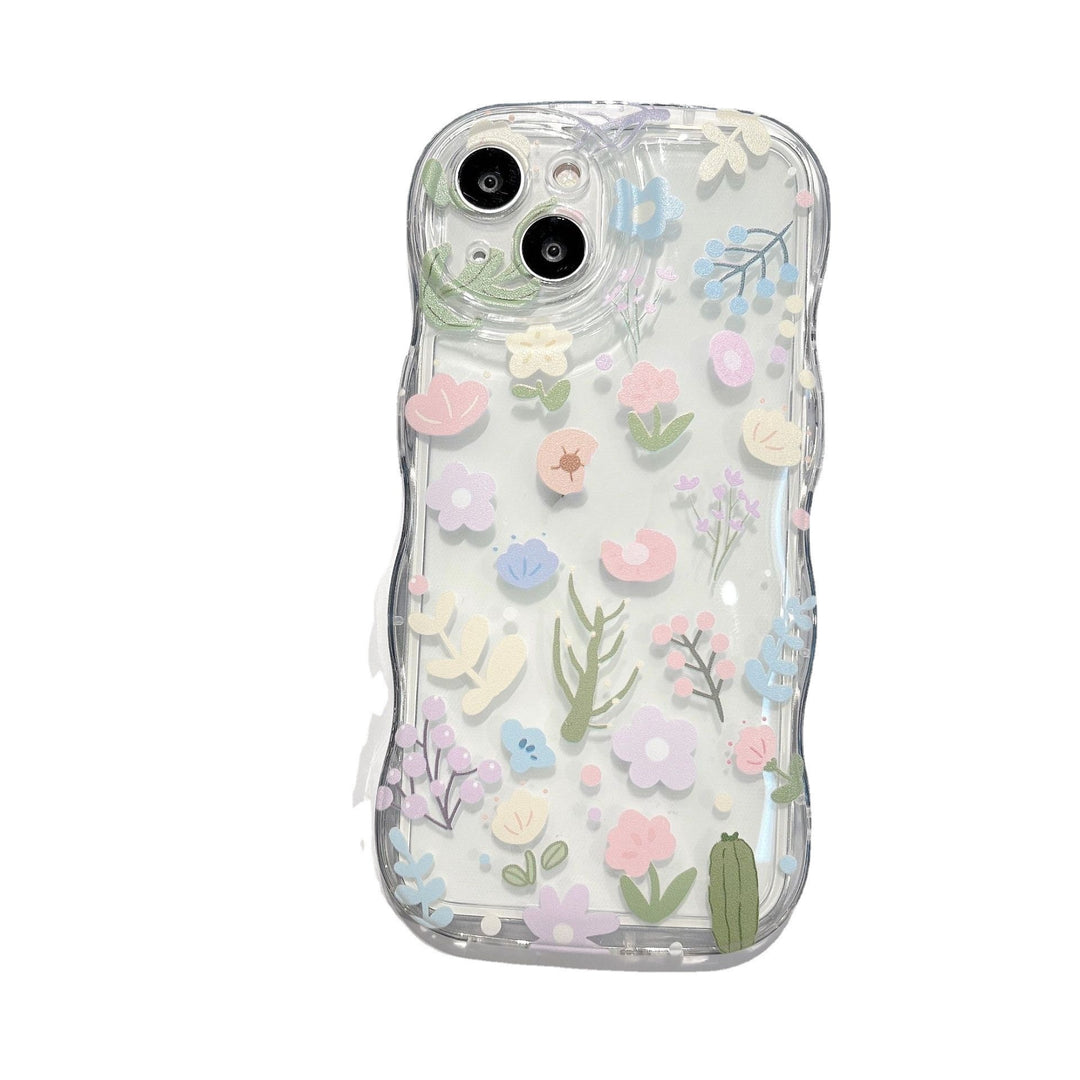 Floral TPU iPhone Case – Confetti Design with Optional Chain Bracelet