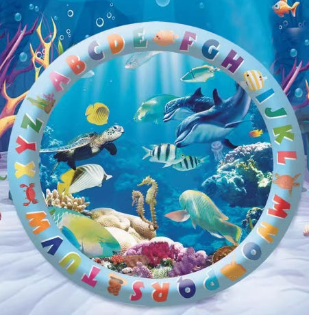 Inflatable Cat Cooling Water Mat – Summer Ice Pad with Ocean Theme (65cm / 100cm)