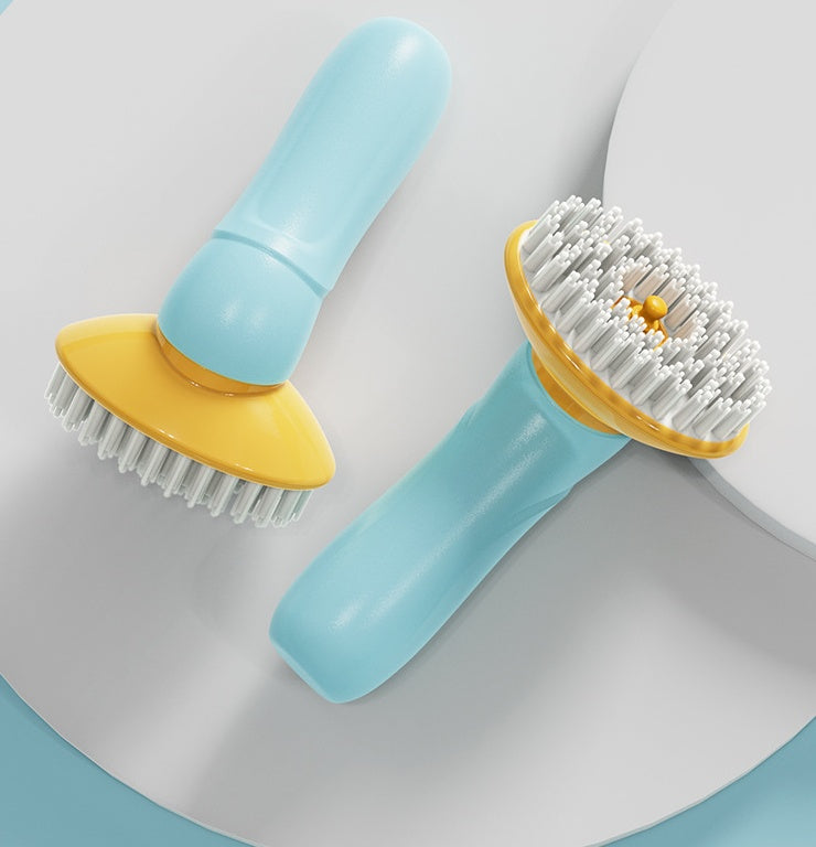 Pet Bath Massage Brush for Dogs & Cats – Soft TPR Grooming Tool for Shedding & Bathing
