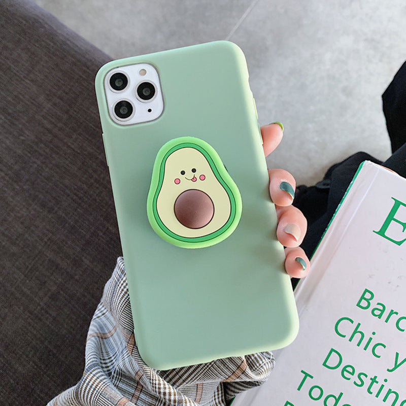 Avocado Silicone Phone Case with Ring – Cute Shockproof Cover for iPhone & Android
