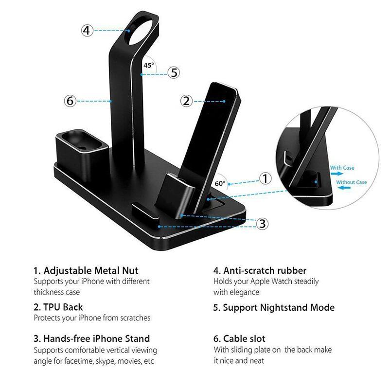 4-in-1 Wireless Charging Station – iPhone, Apple Watch, AirPods & USB Fast Charger – power-bank