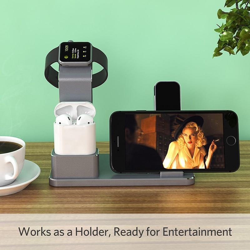 4-in-1 Wireless Charging Station – iPhone, Apple Watch, AirPods & USB Fast Charger – power-bank