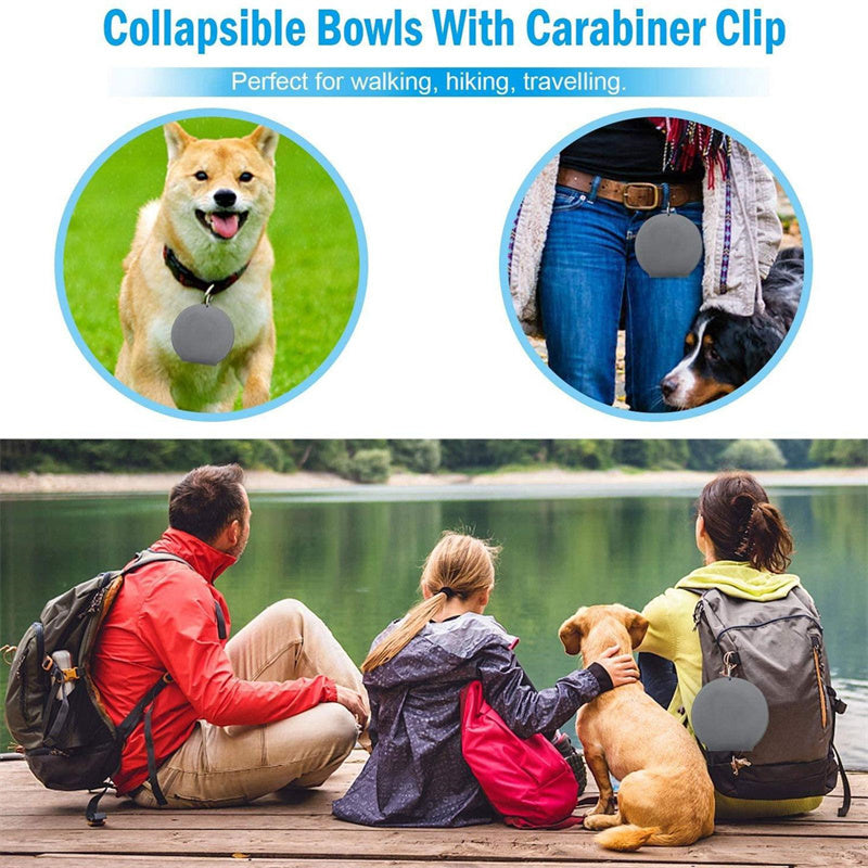 Collapsible Double Dog Bowl – Travel-Ready Silicone Pet Feeder