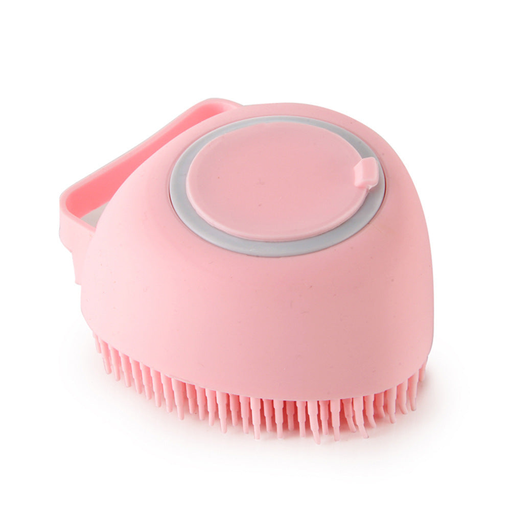Silicone Pet Bath & Massage Brush – Gentle Grooming Tool with Shampoo Dispenser