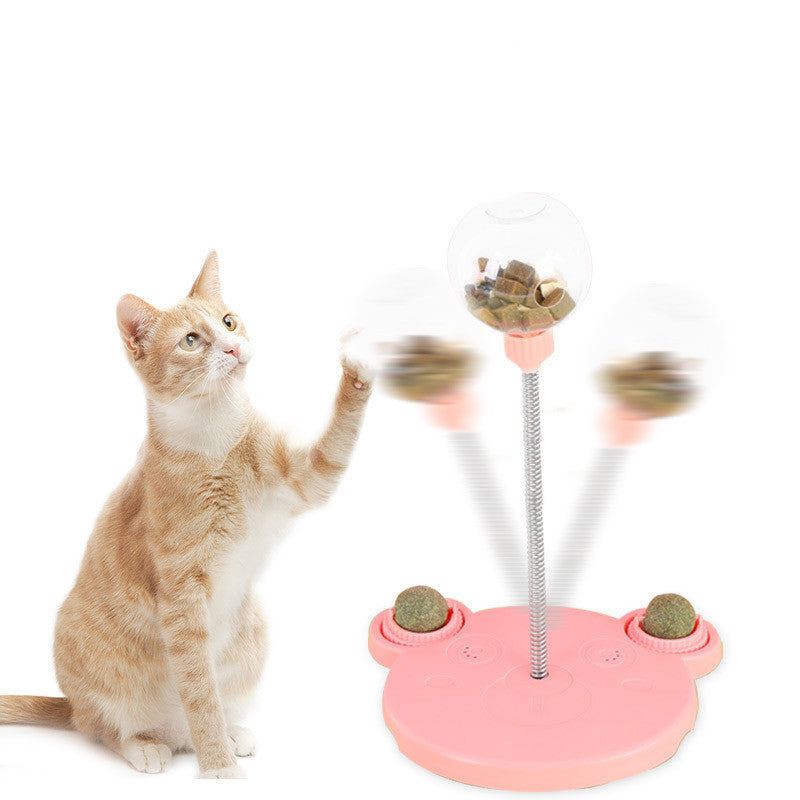 Interactive Toy Feeder for Cats & Dogs – Suction Base with Mint Ball Treat Compartments