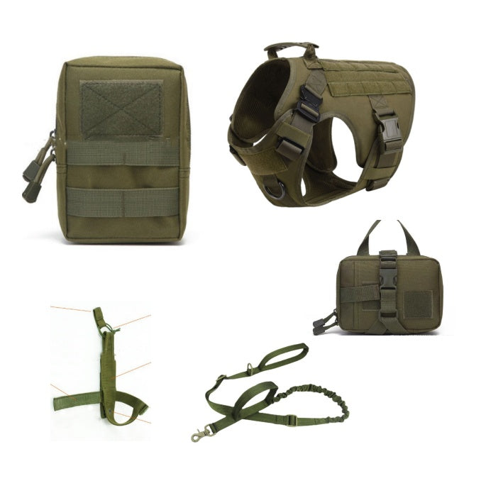 Tactical Dog Harness – Military-Grade 5-Piece Set for Training, Hiking & Service Dogs