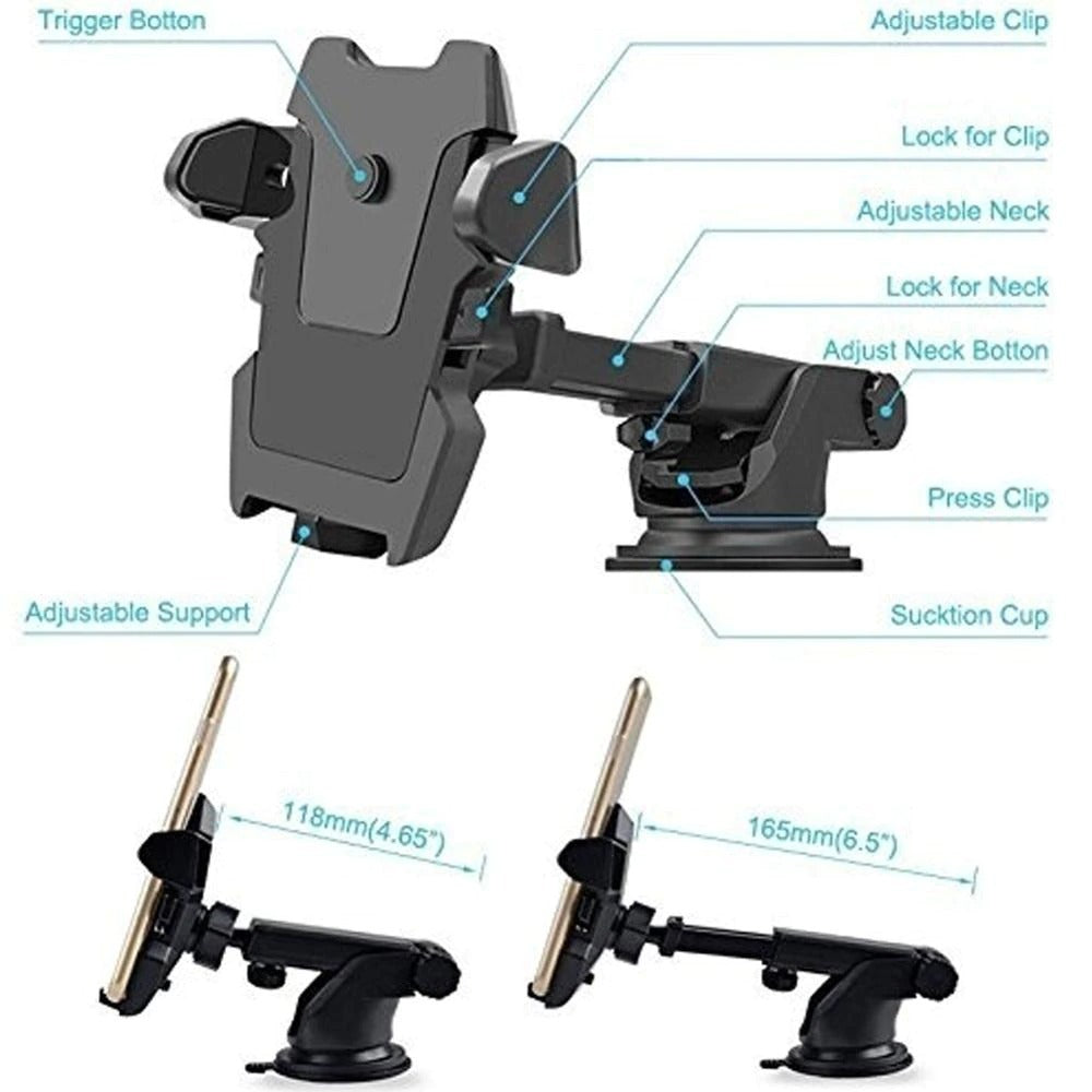 360° Rotating Windshield Car Phone Mount – Suction Cup Holder – car-accessory
