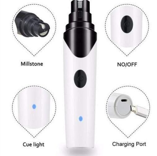 USB Pet Nail Grinder – Quiet, Safe, Rechargeable Grooming Tool for Cats & Dogs