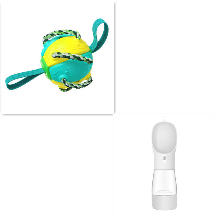 2-in-1 Transforming Frisbee Ball Toy for Dogs – Teething, Tug, Fetch & Water Play – grooming kit