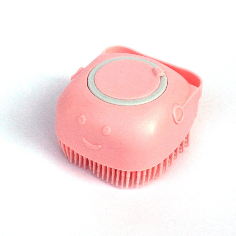 Silicone Pet Bath & Massage Brush – Gentle Grooming Tool with Shampoo Dispenser