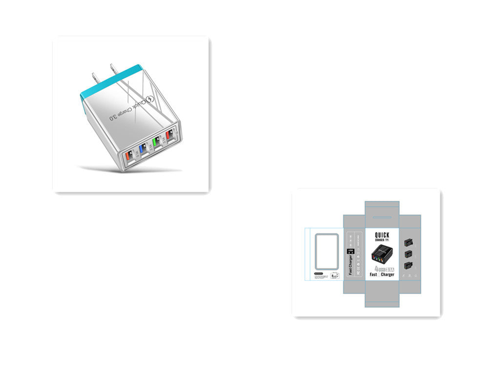 4-Port USB Wall Charger with Quick Charge 3.0 – EU/US Plug | Fast Multi-Device Charging – power-bank