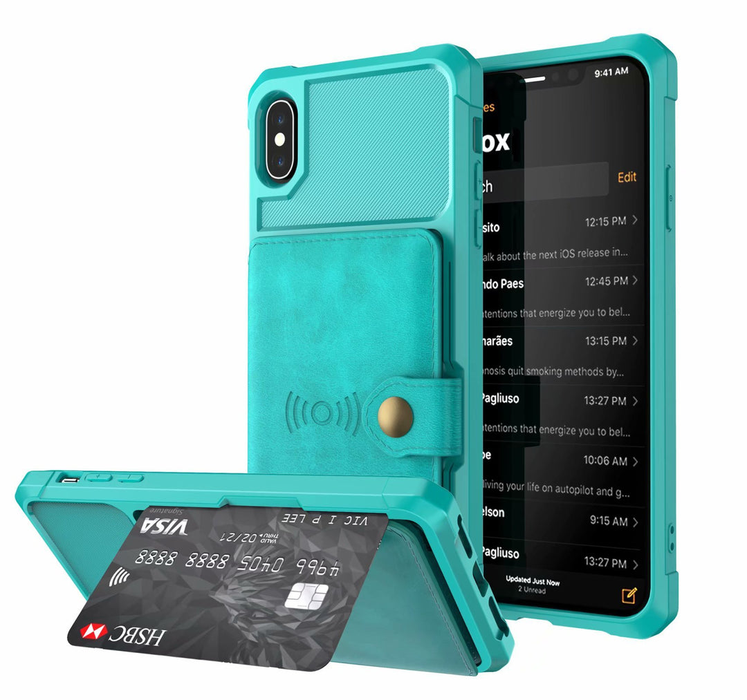 Geometric PU Leather Phone Case – Stylish Back Cover for iPhone & Samsung