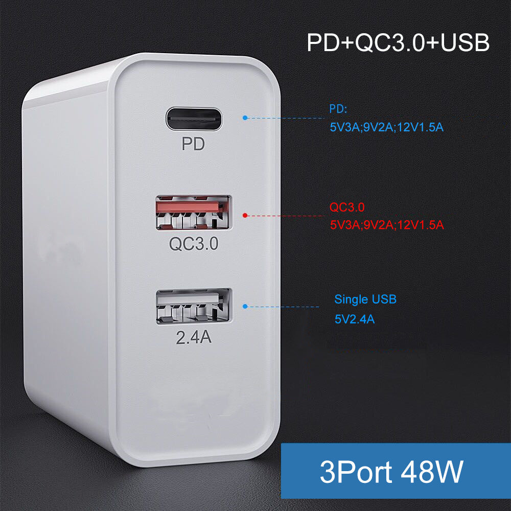 Multi-Port USB Fast Charger – PD & QC Quick Charging Hub (2–4 Ports)