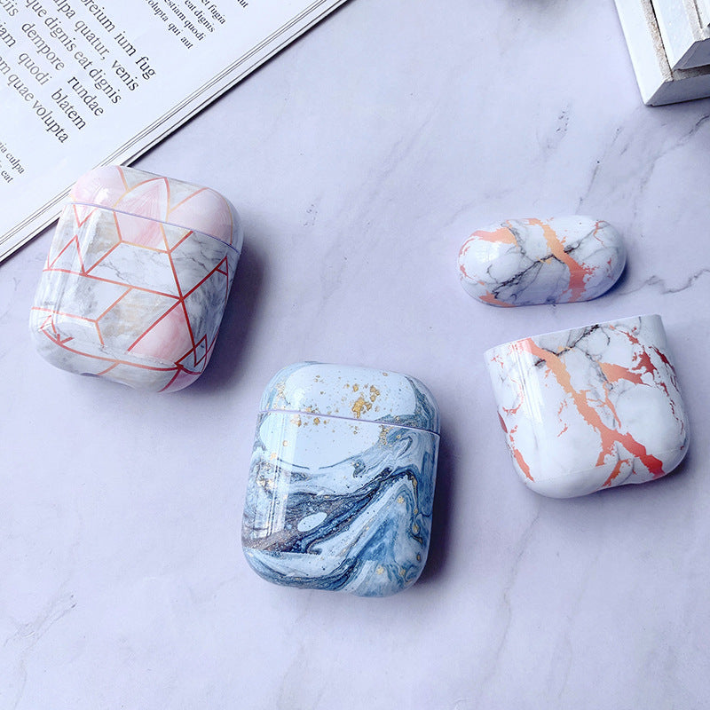 Luxury White Marble AirPods Case – Protective Cover for AirPods 1 & 2