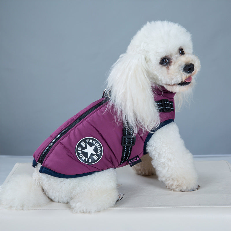 Waterproof Winter Dog Coat with Built-In Harness – Warm & Windproof