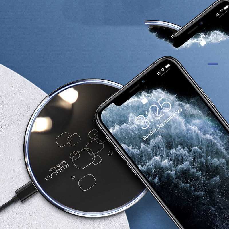 KUULAA 15W Fast Wireless Charger – USB-C | Black & White
