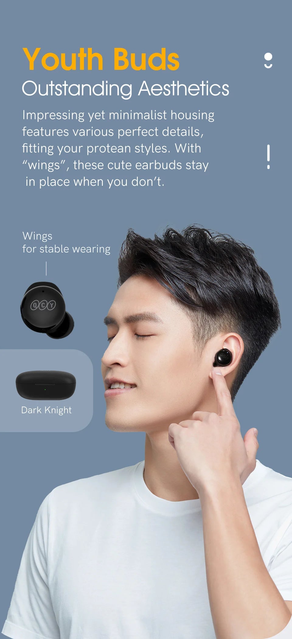 QCY T17 Bluetooth 5.1 Earbuds – 26H Battery, HIFI Sound