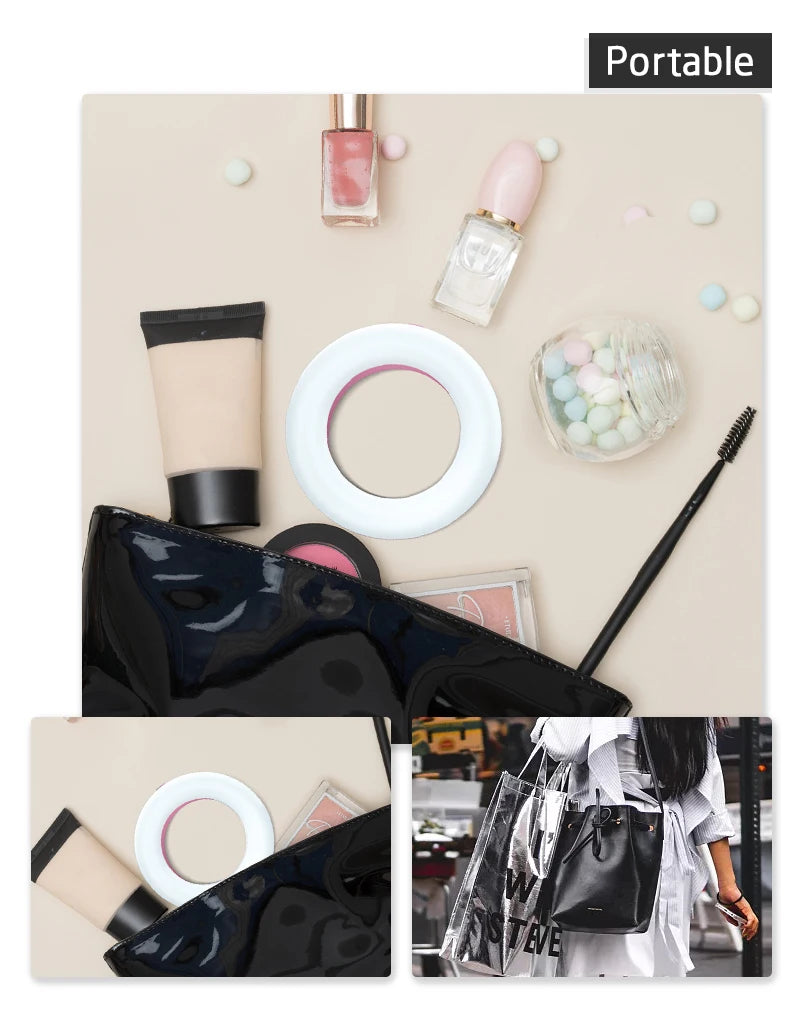 SZKOSTON USB Rechargeable Selfie Ring Light with Clip – 3 Modes