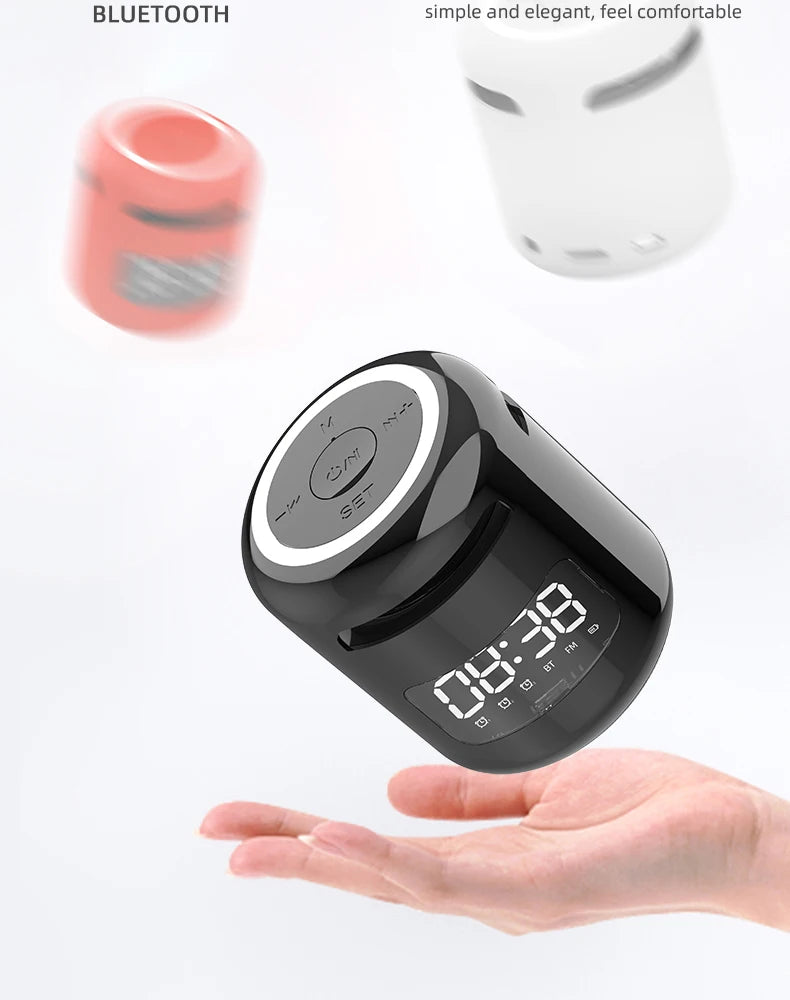 Lefon JM01 Bluetooth Speaker with Alarm Clock, Night Light & FM Radio – 5W 360° Mini Sound