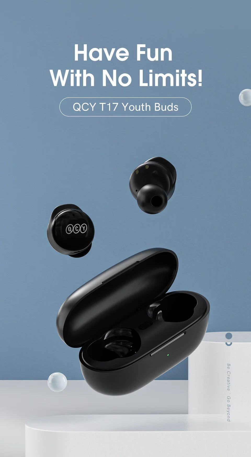 QCY T17 Bluetooth 5.1 Earbuds – 26H Battery, HIFI Sound
