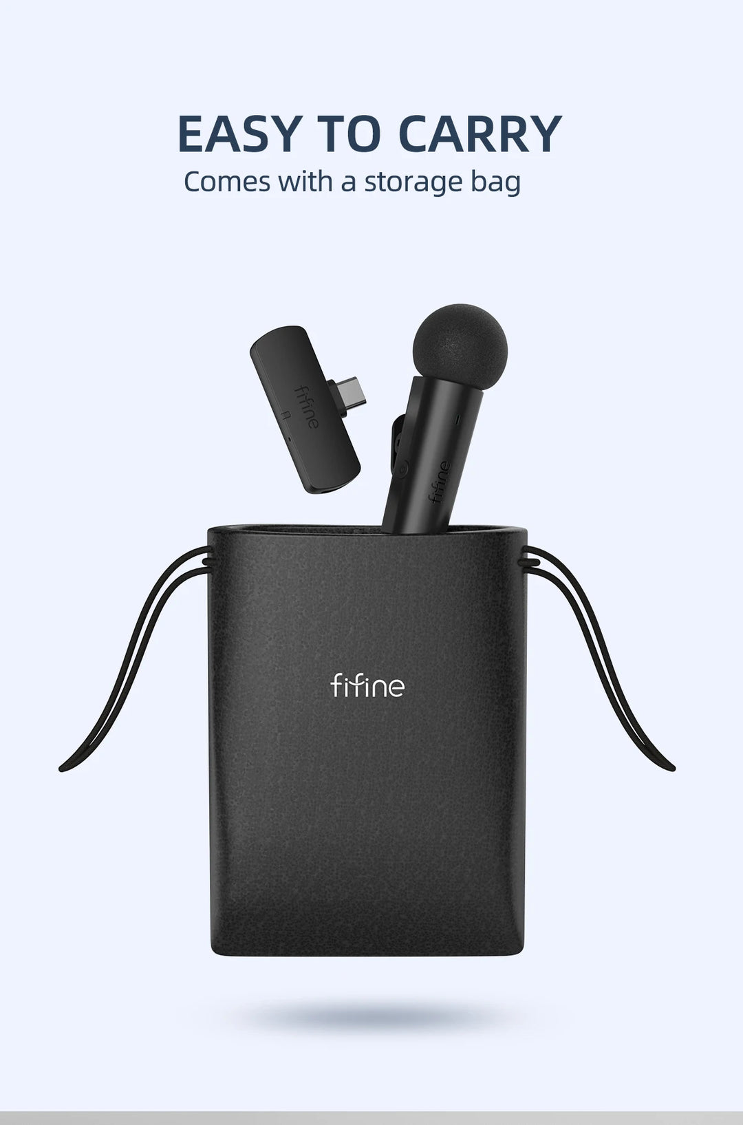 FIFINE Wireless Lavalier Microphone M6 – USB-C Mic for Phone, Tablet & PC (16bit/48kHz)