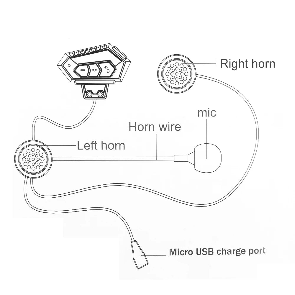 Kebidumei BT12 Motorcycle Helmet Headset – Bluetooth 5.0, Noise Reduction