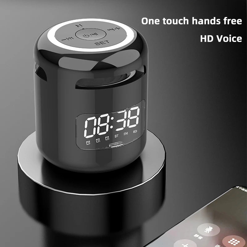 Lefon JM01 Bluetooth Speaker with Alarm Clock, Night Light & FM Radio – 5W 360° Mini Sound