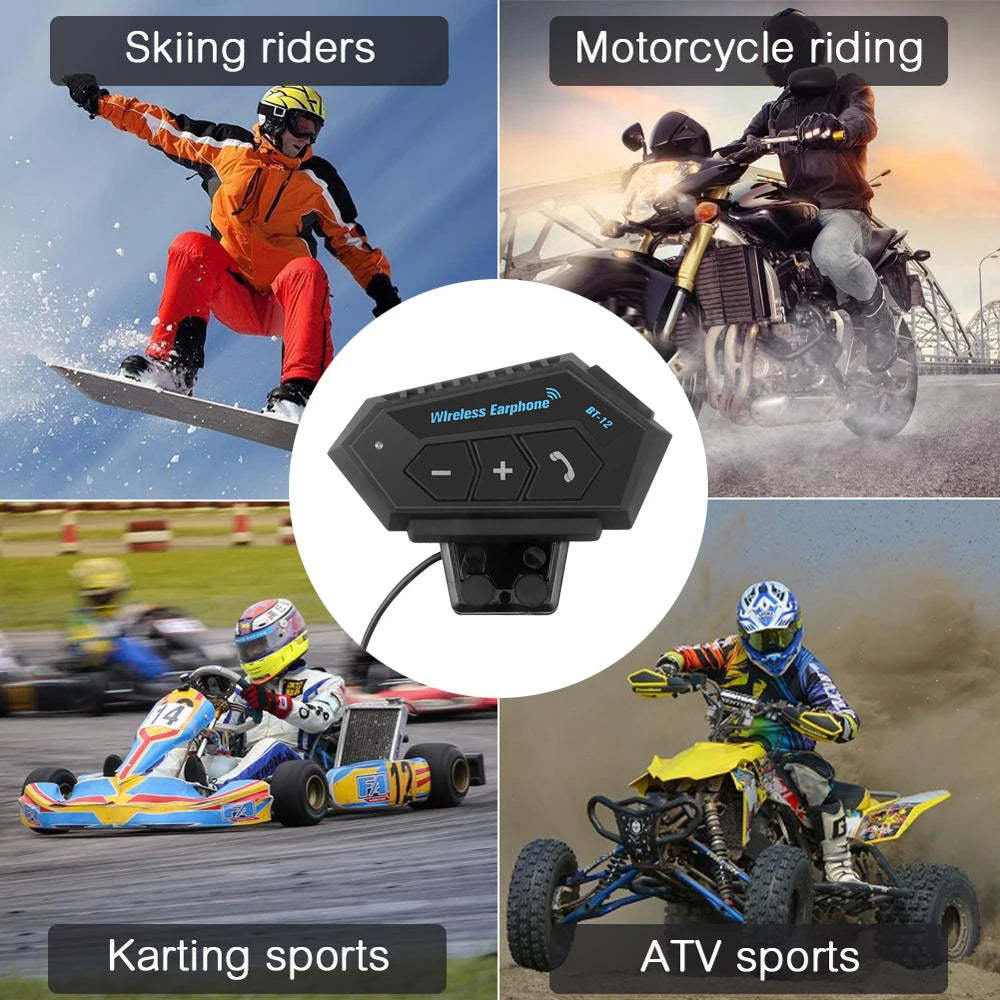 Kebidumei BT12 Motorcycle Helmet Headset – Bluetooth 5.0, Noise Reduction
