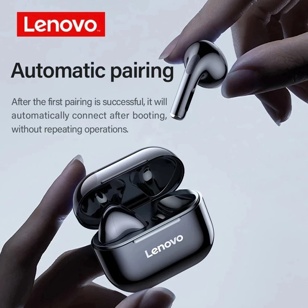 Lenovo LP40 Wireless Earbuds – Bluetooth 5.0 HiFi Sound + Waterproof Charging Case
