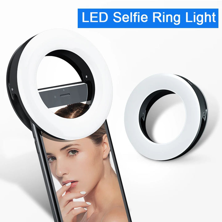 SZKOSTON USB Rechargeable Selfie Ring Light with Clip – 3 Modes – tech-gadget