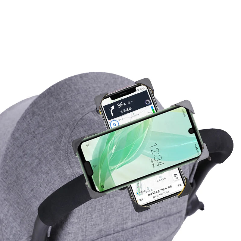 Universal 360° Stroller & Bike Phone Mount – Hands-Free Holder for Parents on the Go