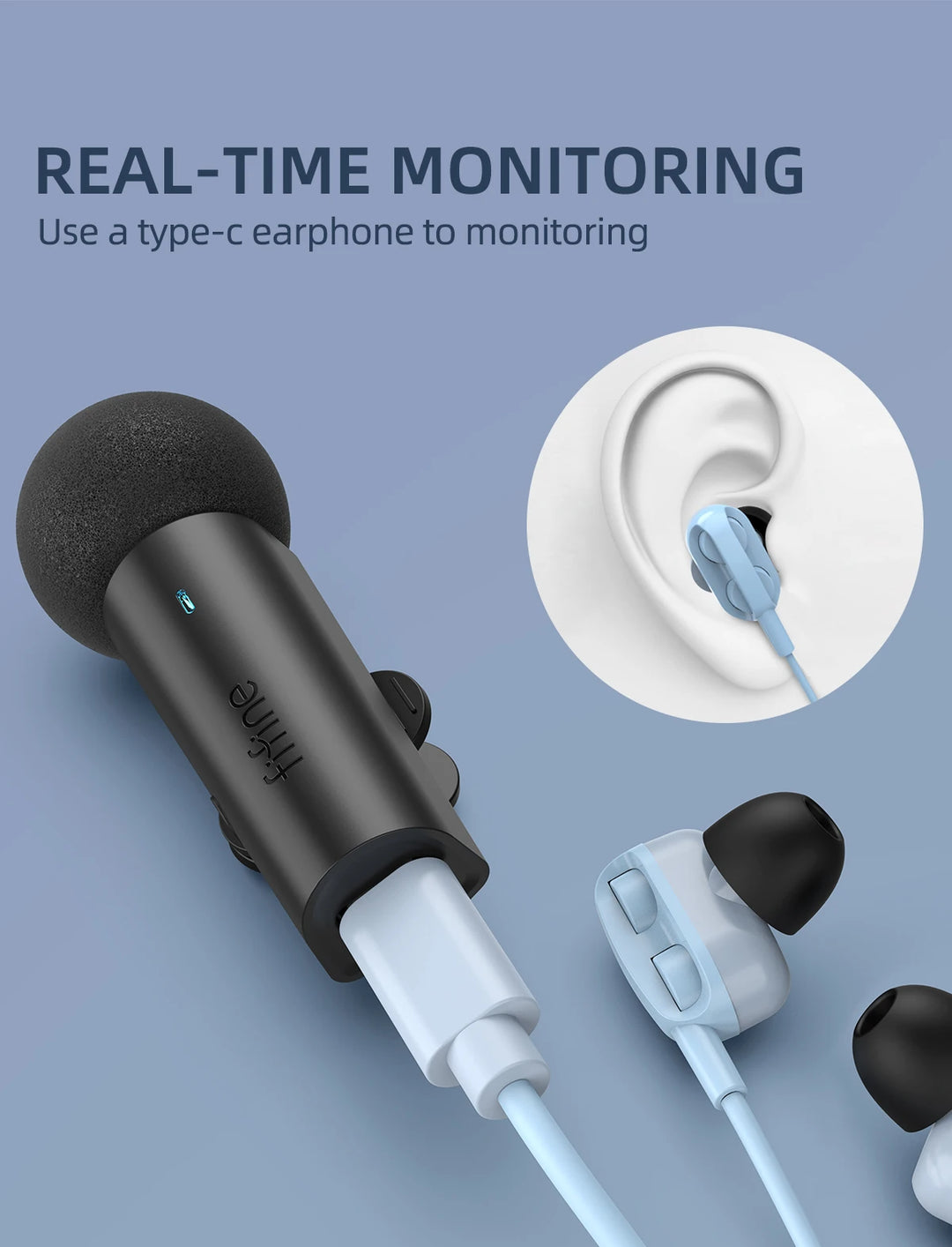 FIFINE Wireless Lavalier Microphone M6 – USB-C Mic for Phone, Tablet & PC (16bit/48kHz)