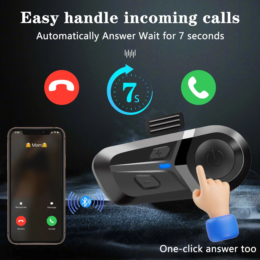 Helmet Bluetooth Headset – Wireless CE/FCC Certified