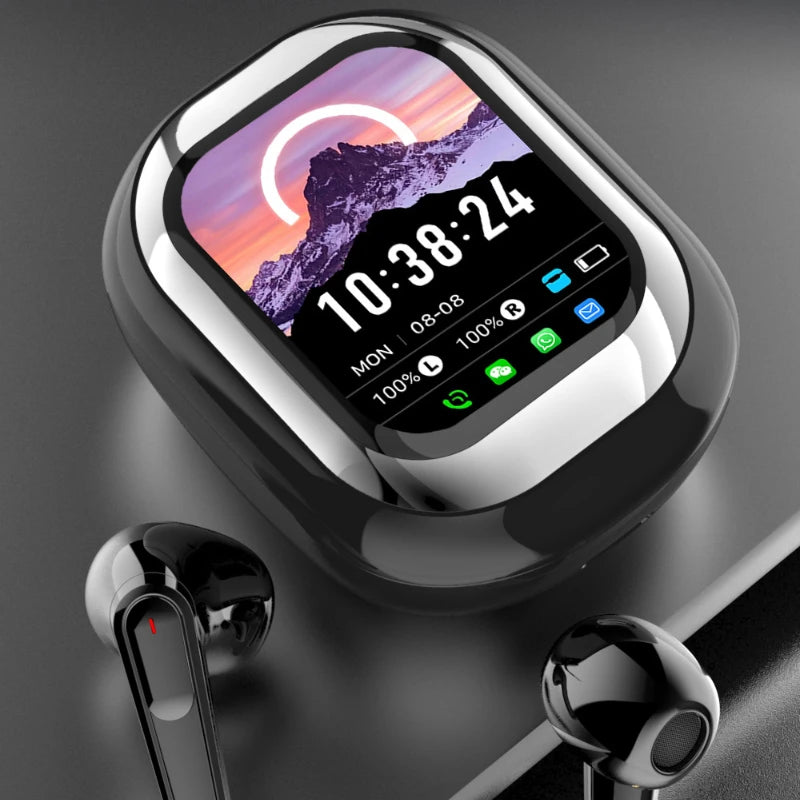 Smart Bluetooth Earphones – ANC, Touch Screen, Long Battery