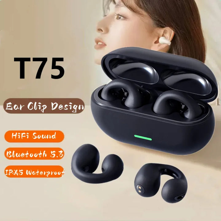ZONGJI Bluetooth 5.3 Ear Hook Earphones – ANC, Dual Mode – audio-accessory