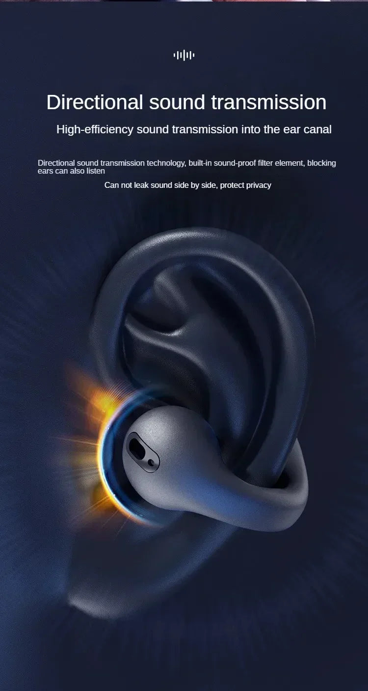 ZONGJI Bluetooth 5.3 Ear Hook Earphones – ANC, Dual Mode