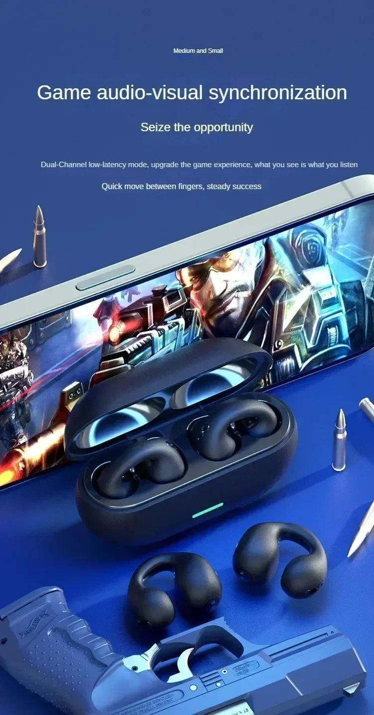 DIXSG Bluetooth 5.3 Ear Hook Earbuds – Wireless & Mic