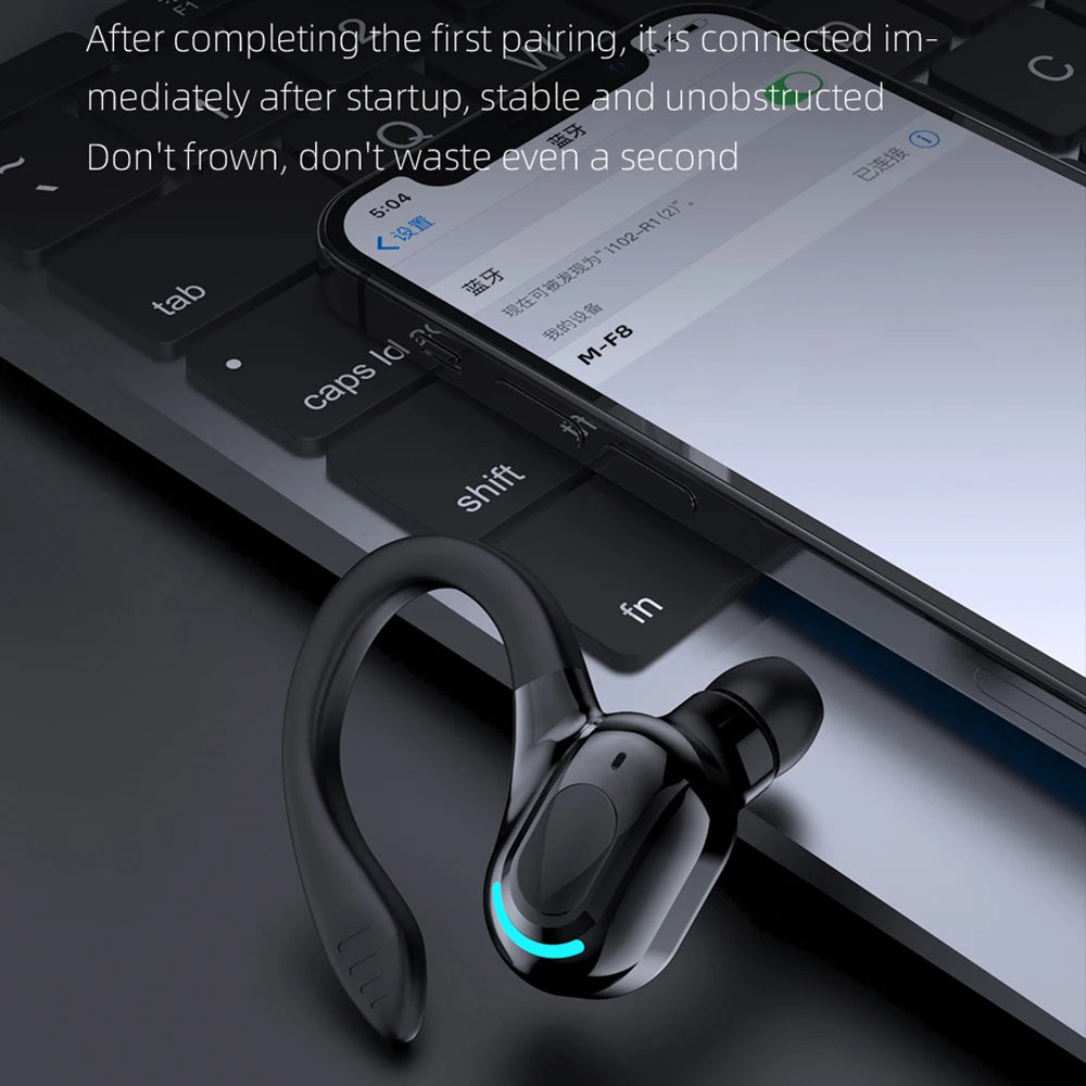Virwir Bluetooth 5.2 Ear Hook Earbuds – ANC, HiFi Stereo, 60H