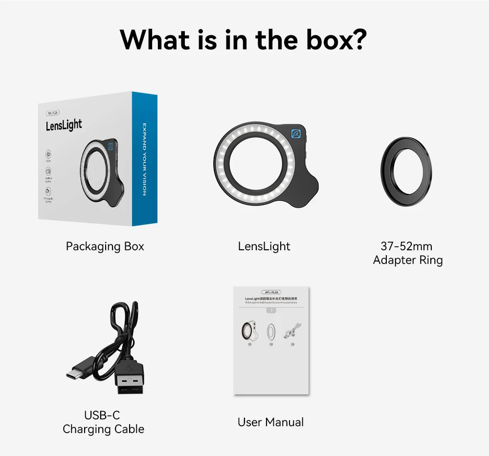 APEXEL Ring Flash Light for Phones – Macro Photography Accessory