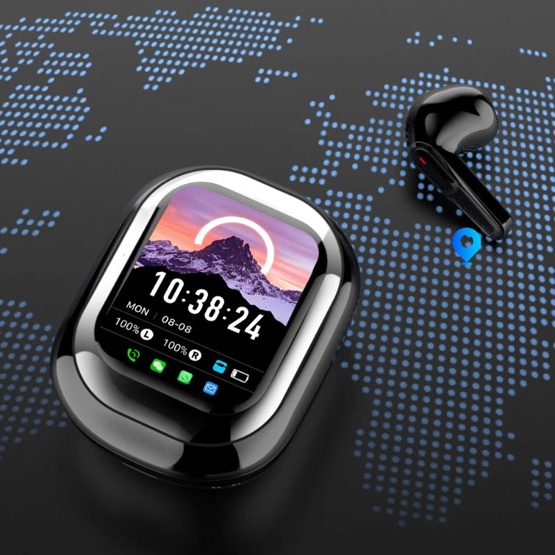 Smart Bluetooth Earphones – ANC, Touch Screen, Long Battery