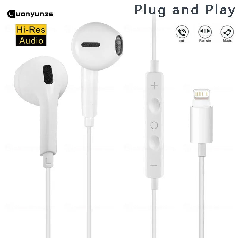 Quanyunzs Wired In-Ear Earphones with Mic & Volume Control – Hi-Fi 14mm Stereo Headphones